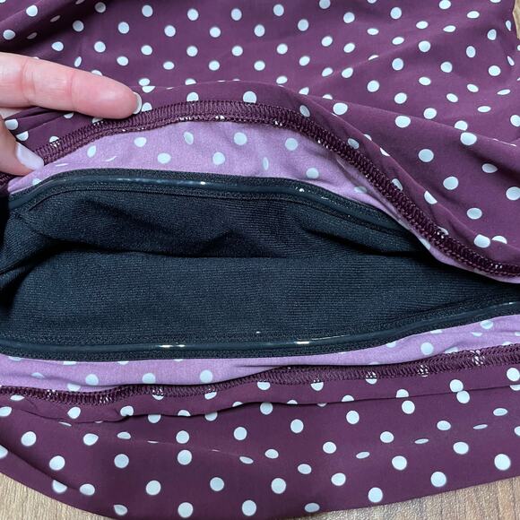 Lands End Womens Purple White Polka Dot Tankini Swim Top Size 2 XS Modest - Picture 6 of 7